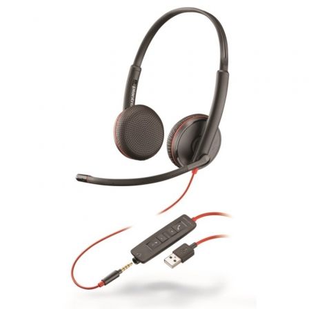 Poly Blackwire 3225 Auriculares con Micrófono USB-A y Jack 3,5 mm Negro
